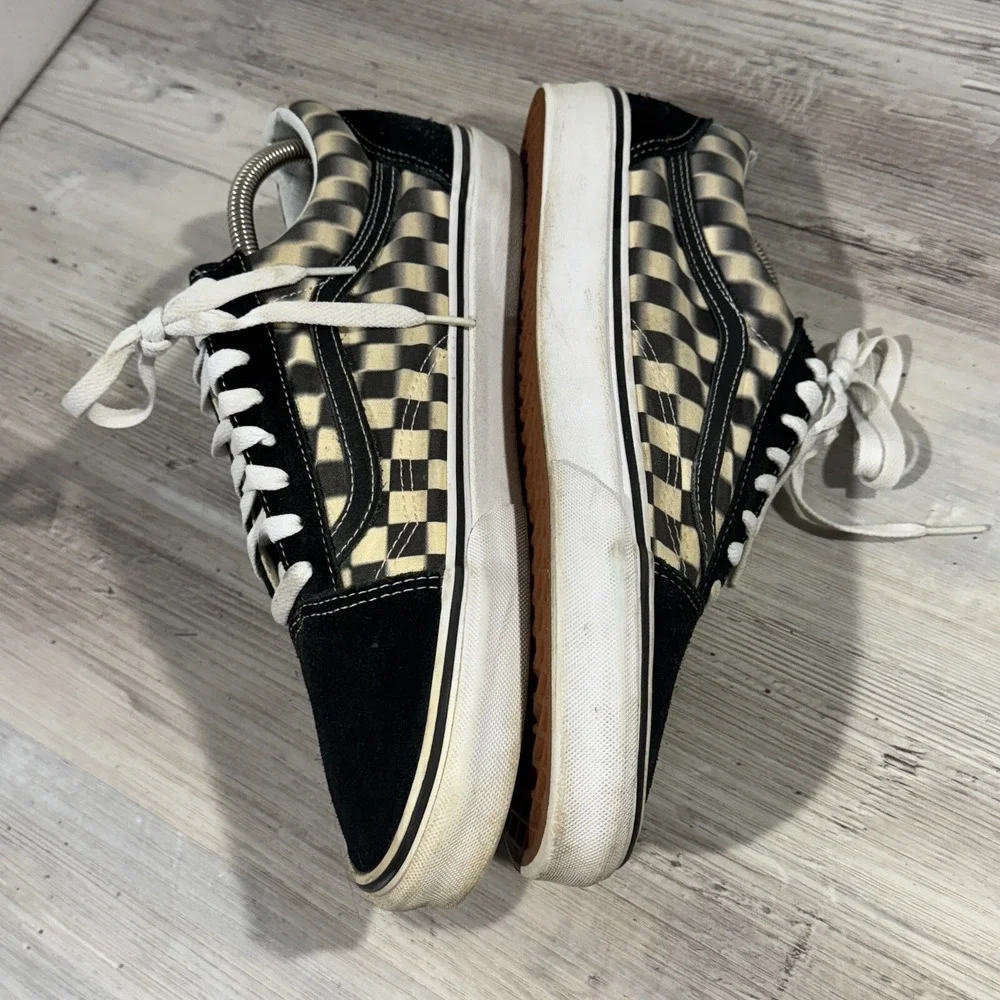 Vans Off The Wall Old Skool Blur Black/White Checkerboard Skater M 11.5‎